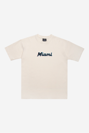 Miami Marlins Heavyweight T-Shirt - Natural