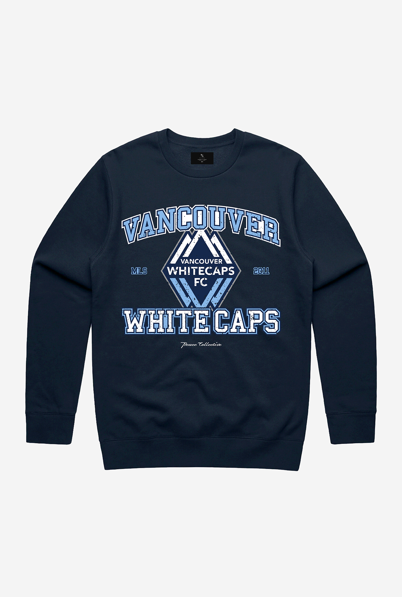 Chandail à col rond Vintage Washed des Whitecaps de Vancouver - Marine