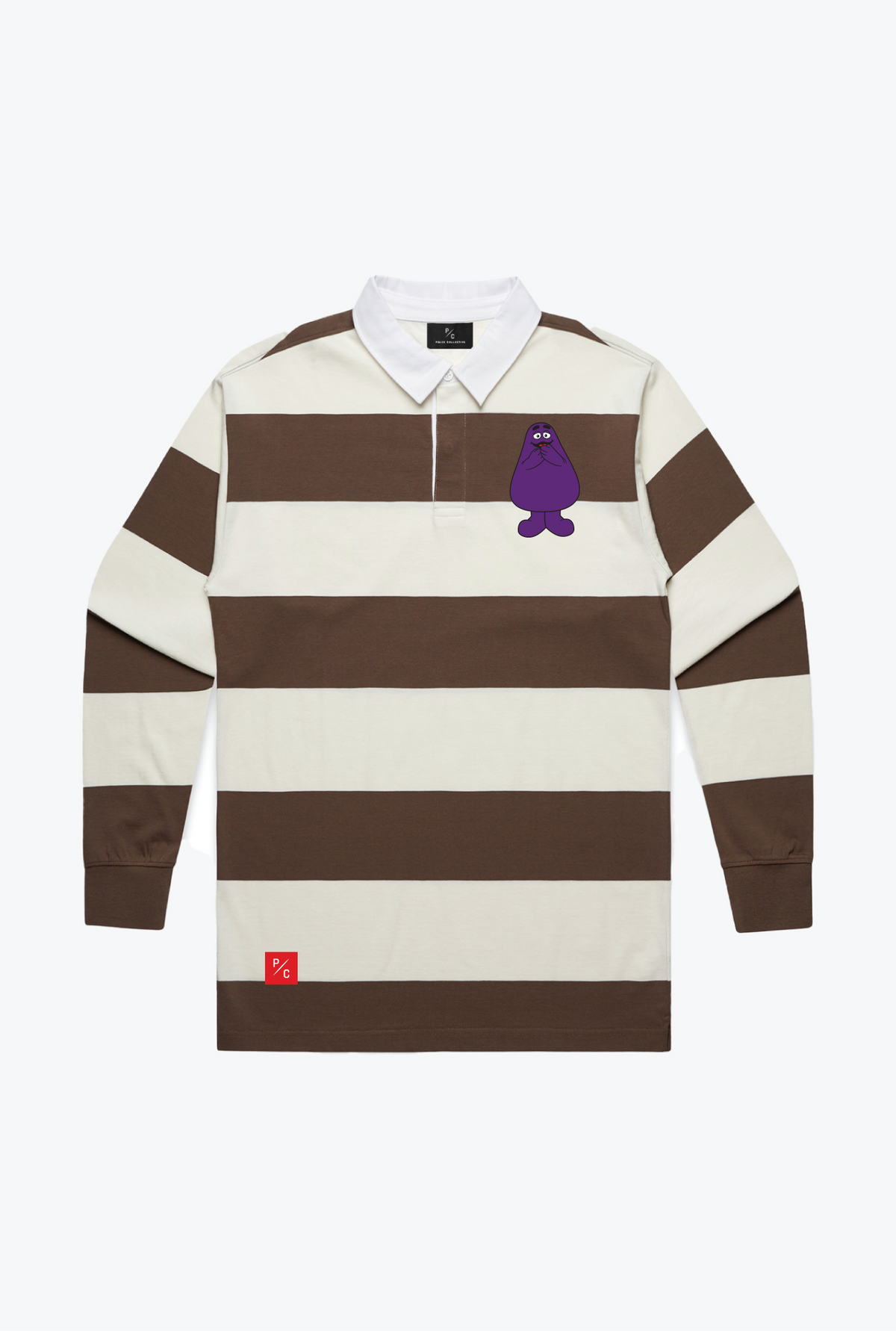 P/C x McDonald's Grimace Long Sleeve Polo - Espresso/Ivory