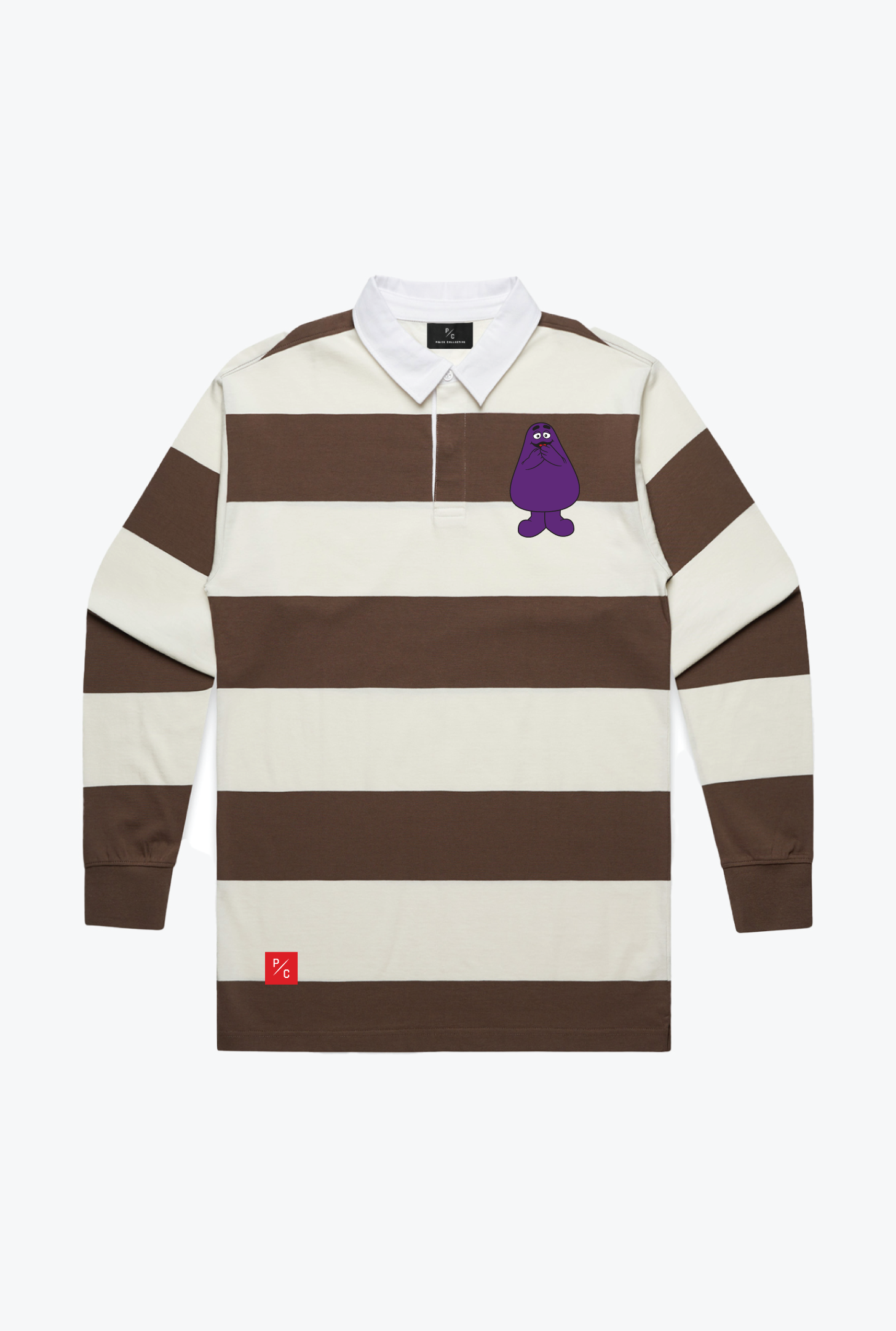 P/C x McDonald's Grimace Long Sleeve Polo - Espresso/Ivory