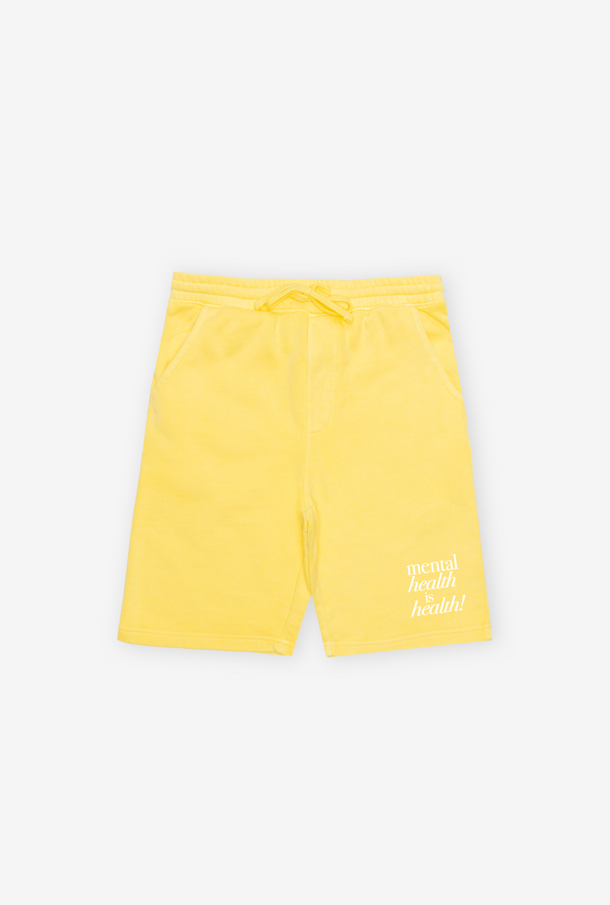 Mental Health is Health Pigment Dye Shorts - Yellow