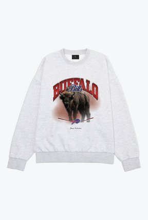 Buffalo Bills Mascot Super Heavy Crewneck - Ash