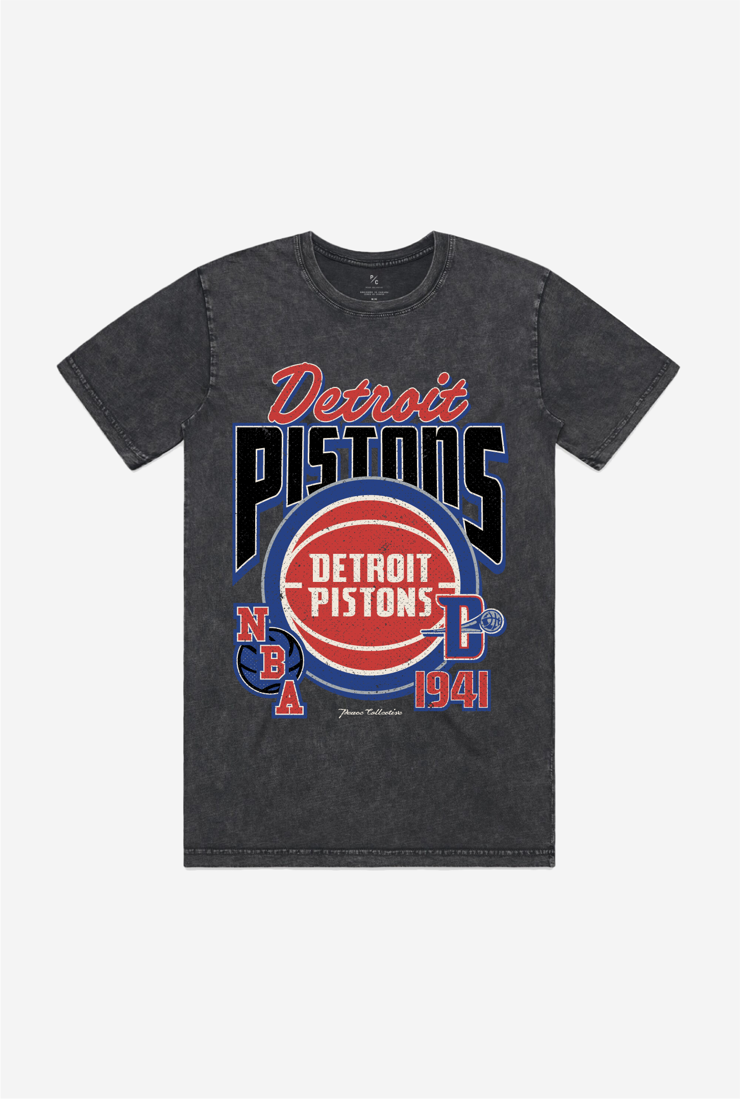 Detroit Pistons Stonewash T-Shirt - Black