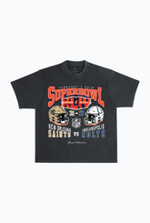 Super Bowl XLIV : T-shirt délavé New Orleans Saints vs Indianapolis Colts - Noir