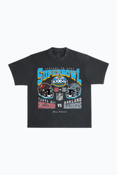 Super Bowl XXXVII : Tampa Bay Buccaneers vs Oakland Raiders T-shirt délavé - Noir