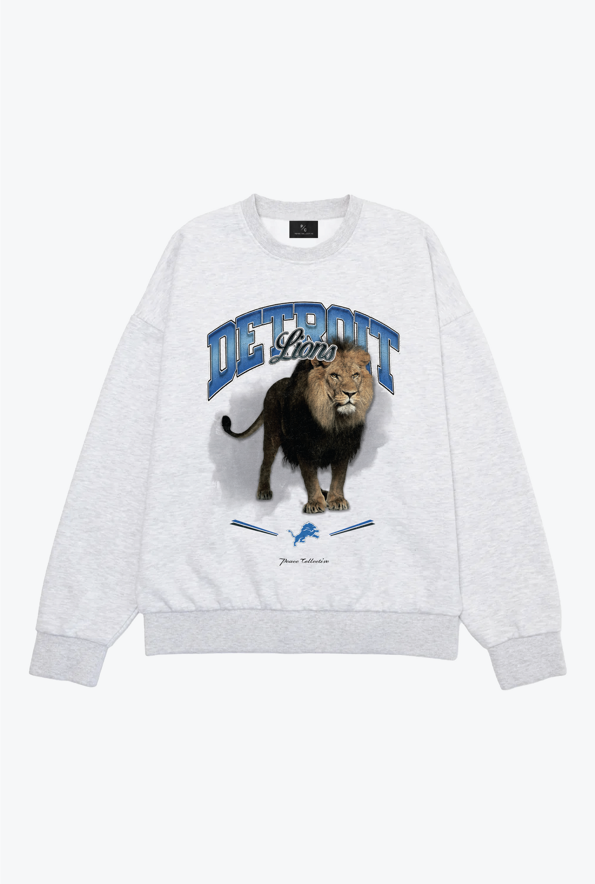 Detroit Lions Mascot Super Heavy Crewneck - Ash