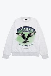 Seattle Seahawks Mascot Super Heavy Crewneck - Ash
