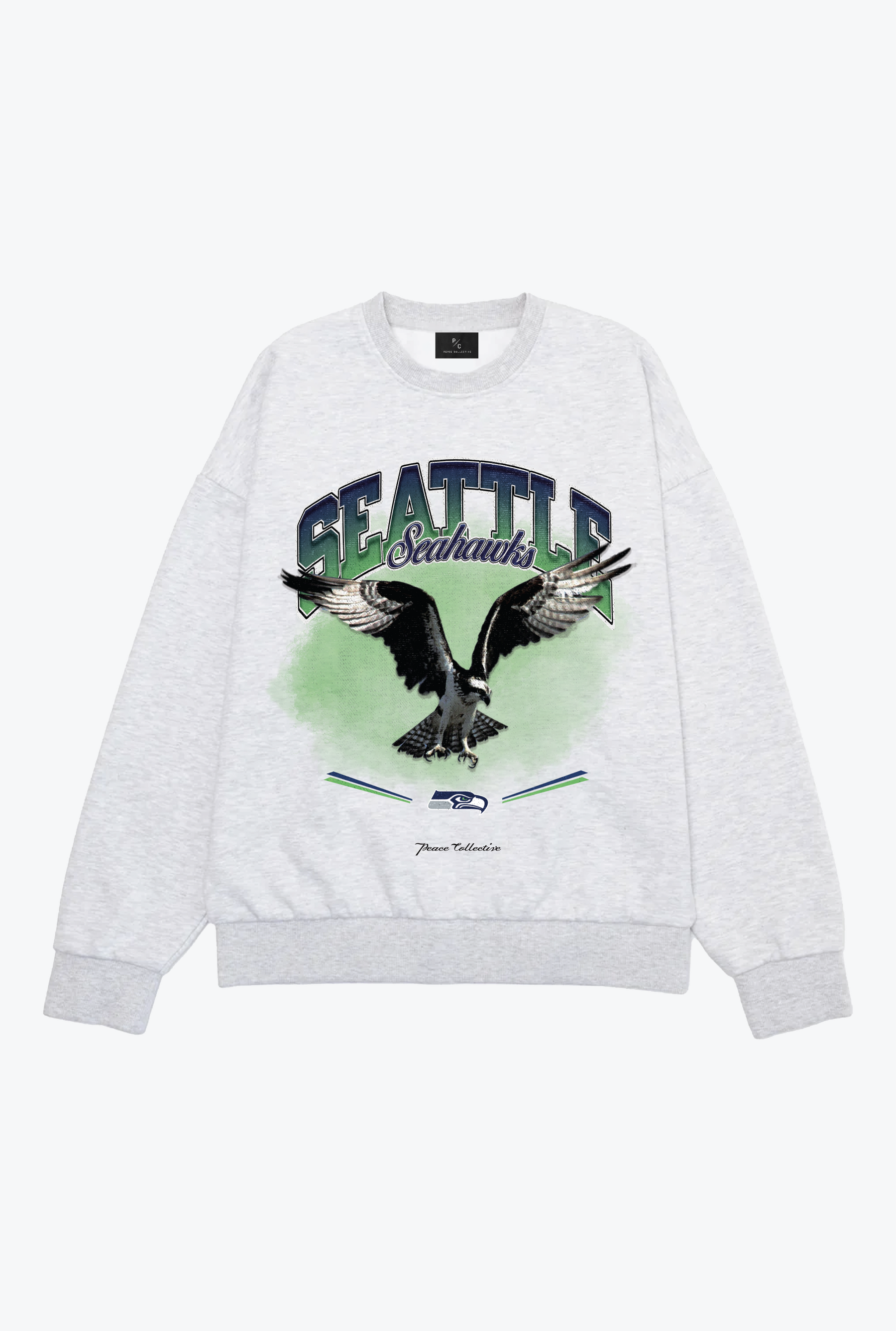Seattle Seahawks Mascot Super Heavy Crewneck - Ash