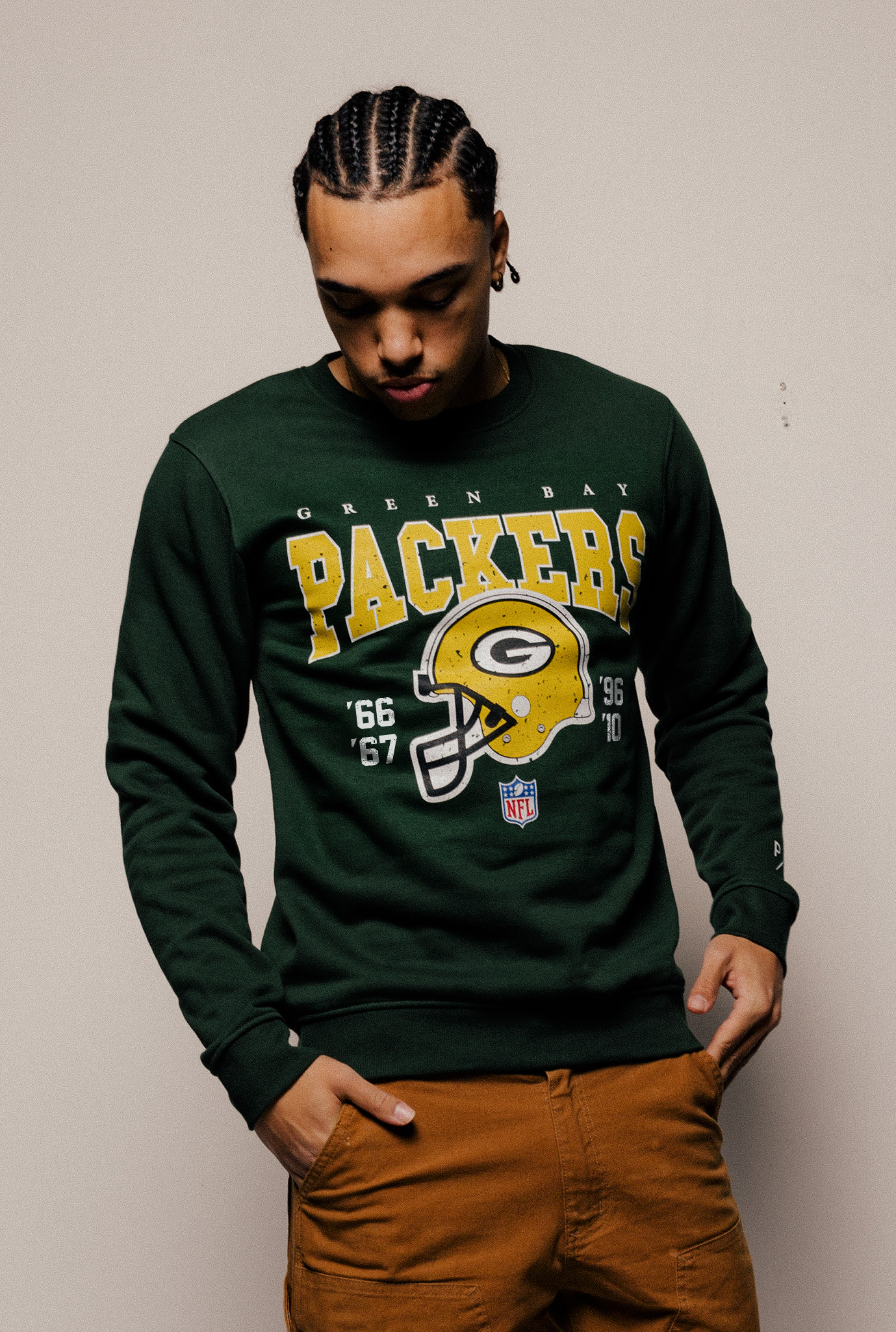 Col Ras Du Cou Vintage Packers De Green Bay - Vert Forêt