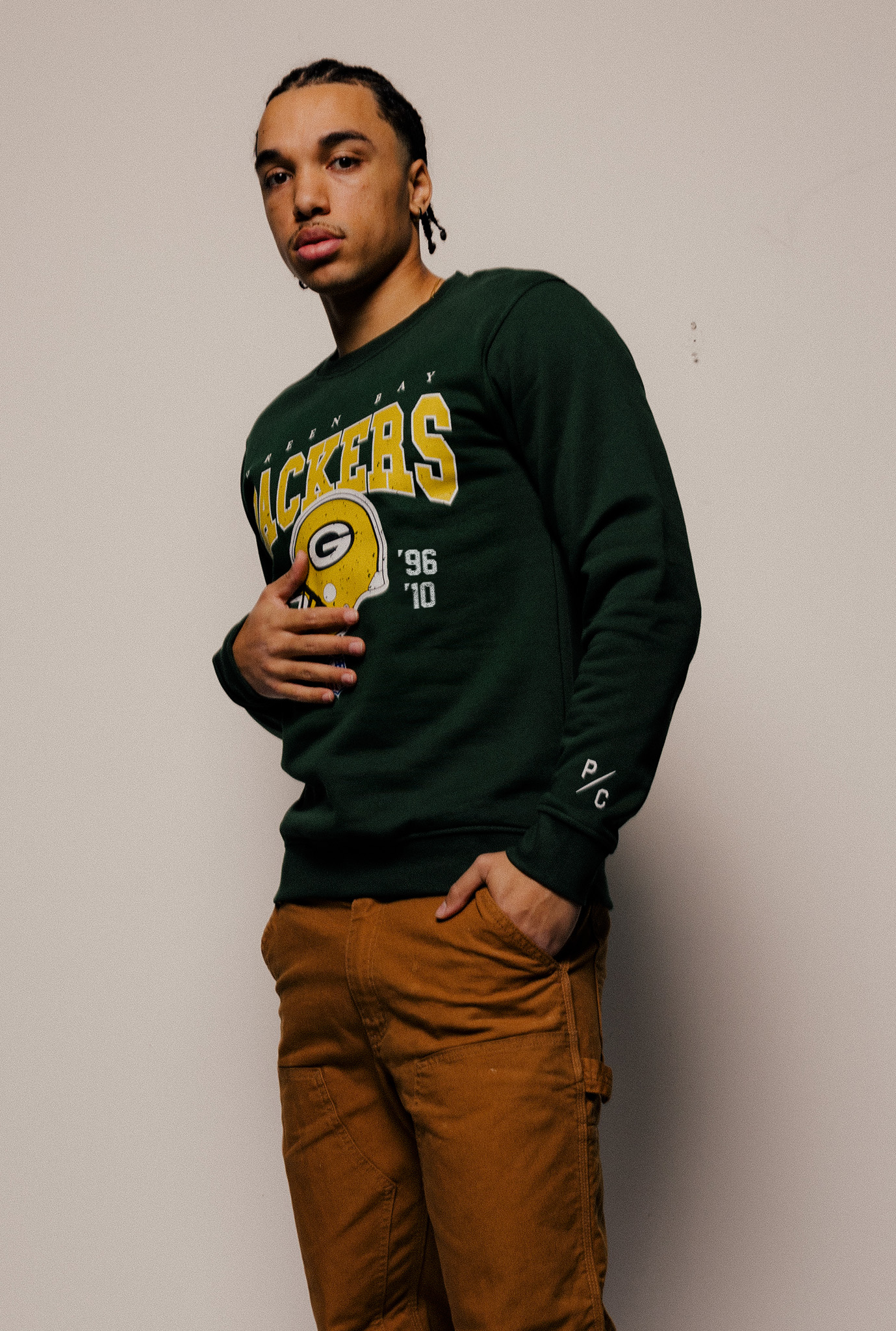 Col Ras Du Cou Vintage Packers De Green Bay - Vert Forêt