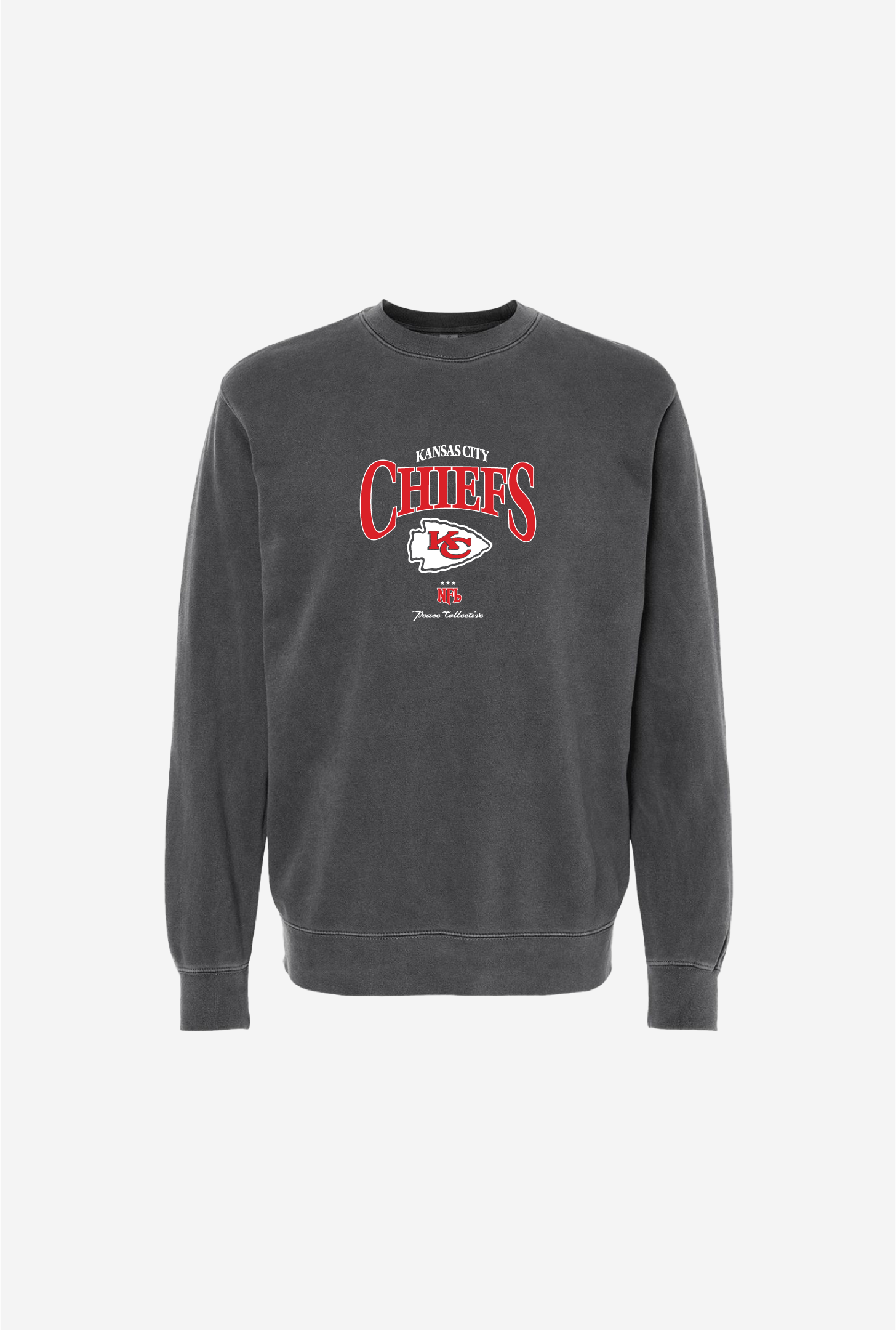 Kansas City Chiefs Vintage Embroidered Crewneck - Black