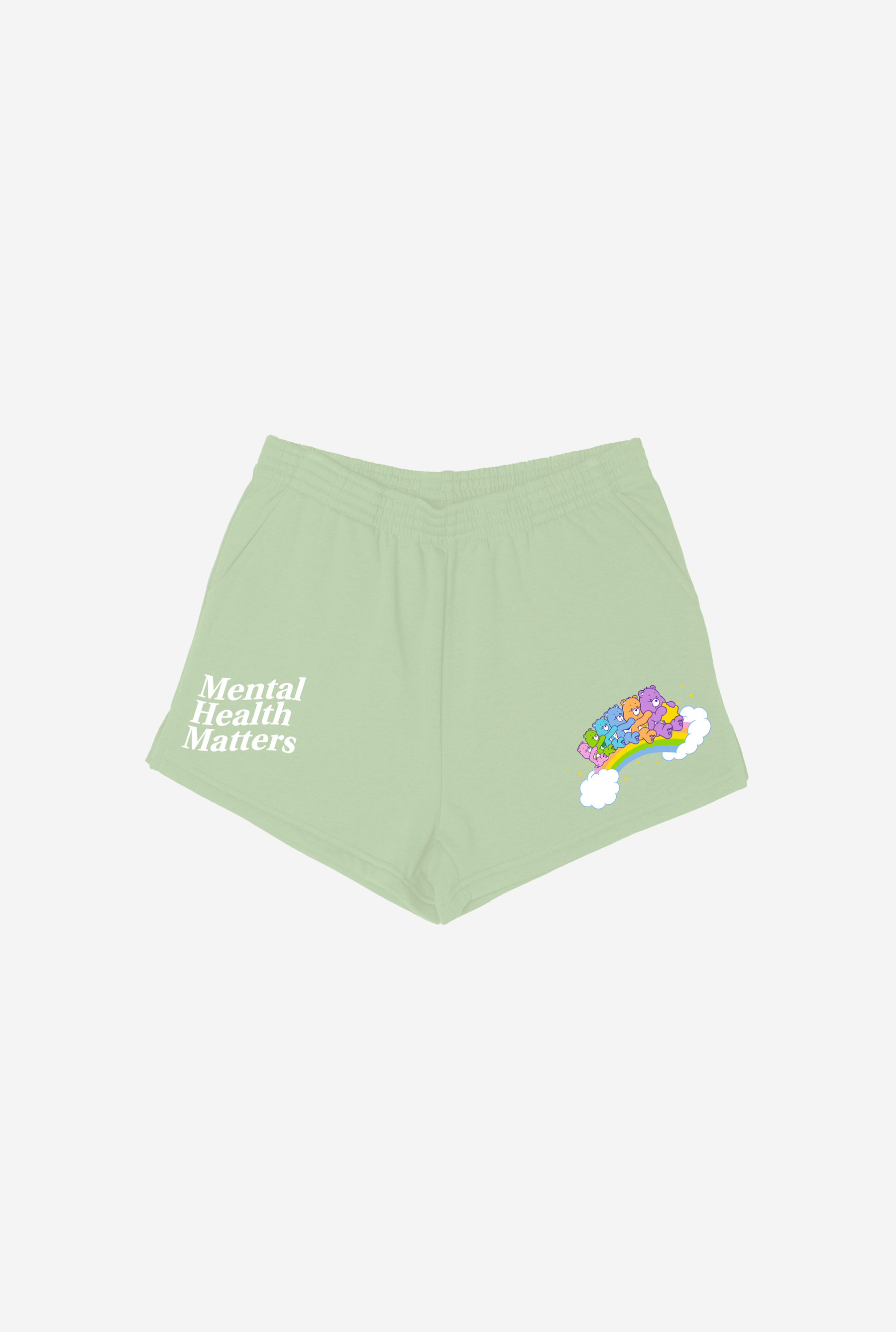 Care Bears Mental Health Matters Women's Fleece Women's Fleece Shorts - Pastel Sage