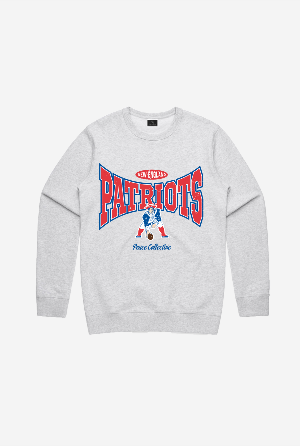 New England Patriots Washed Graphic Crewneck - Ash