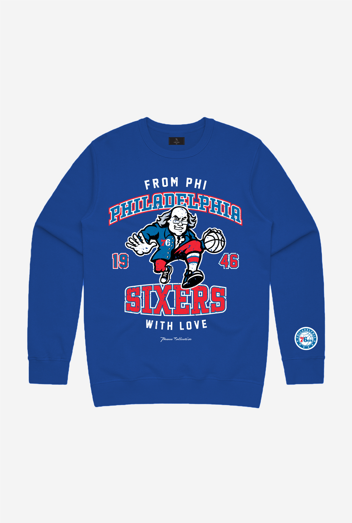 Philadelphia 76ers Washed Crewneck - Royal
