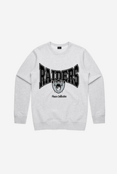Oakland Raiders Washed Graphic Crewneck - Ash