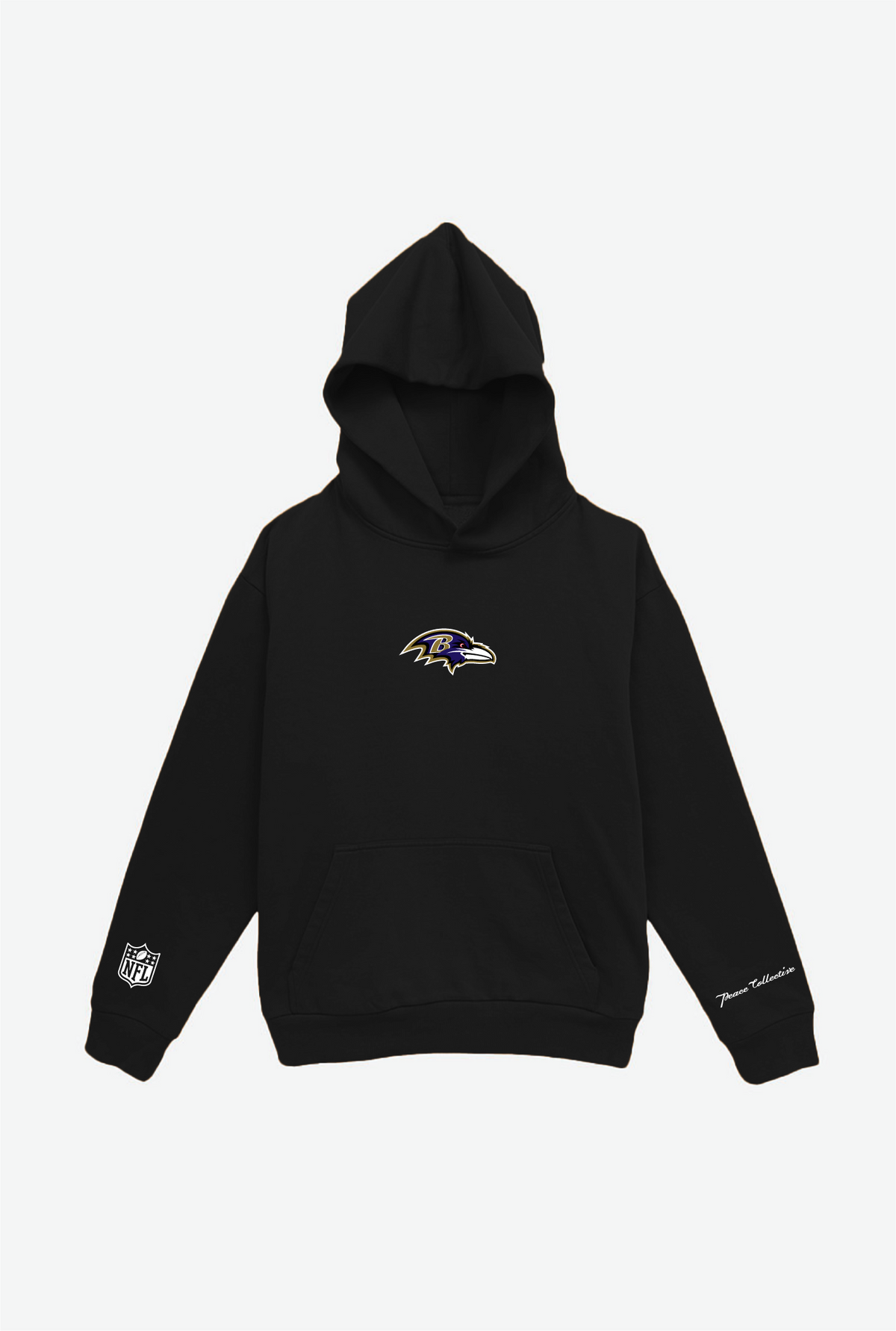 Sweat à Capuche Épais Baltimore Ravens Logo - Noir