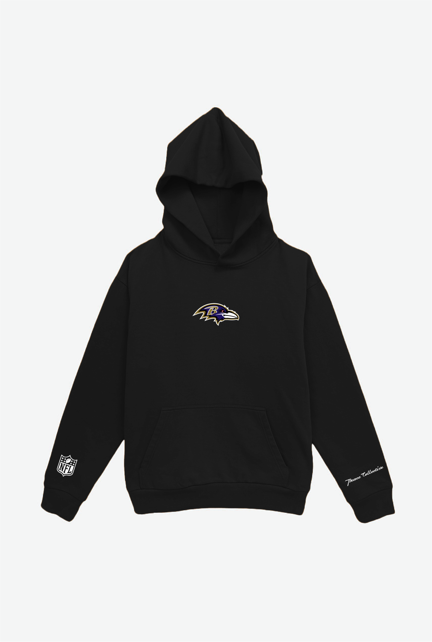 Sweat à Capuche Épais Baltimore Ravens Logo - Noir