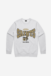 New Orleans Saints Washed Graphic Crewneck - Ash