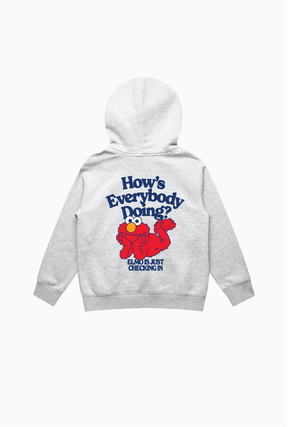 How's Everybody Doing Elmo Kids Hoodie - Ash Grey