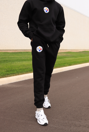 Pantalon de jogging épais avec logo Pittsburgh Steelers - Noir