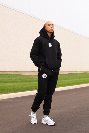 Pantalon de jogging épais avec logo Pittsburgh Steelers - Noir