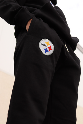 Pantalon de jogging épais avec logo Pittsburgh Steelers - Noir