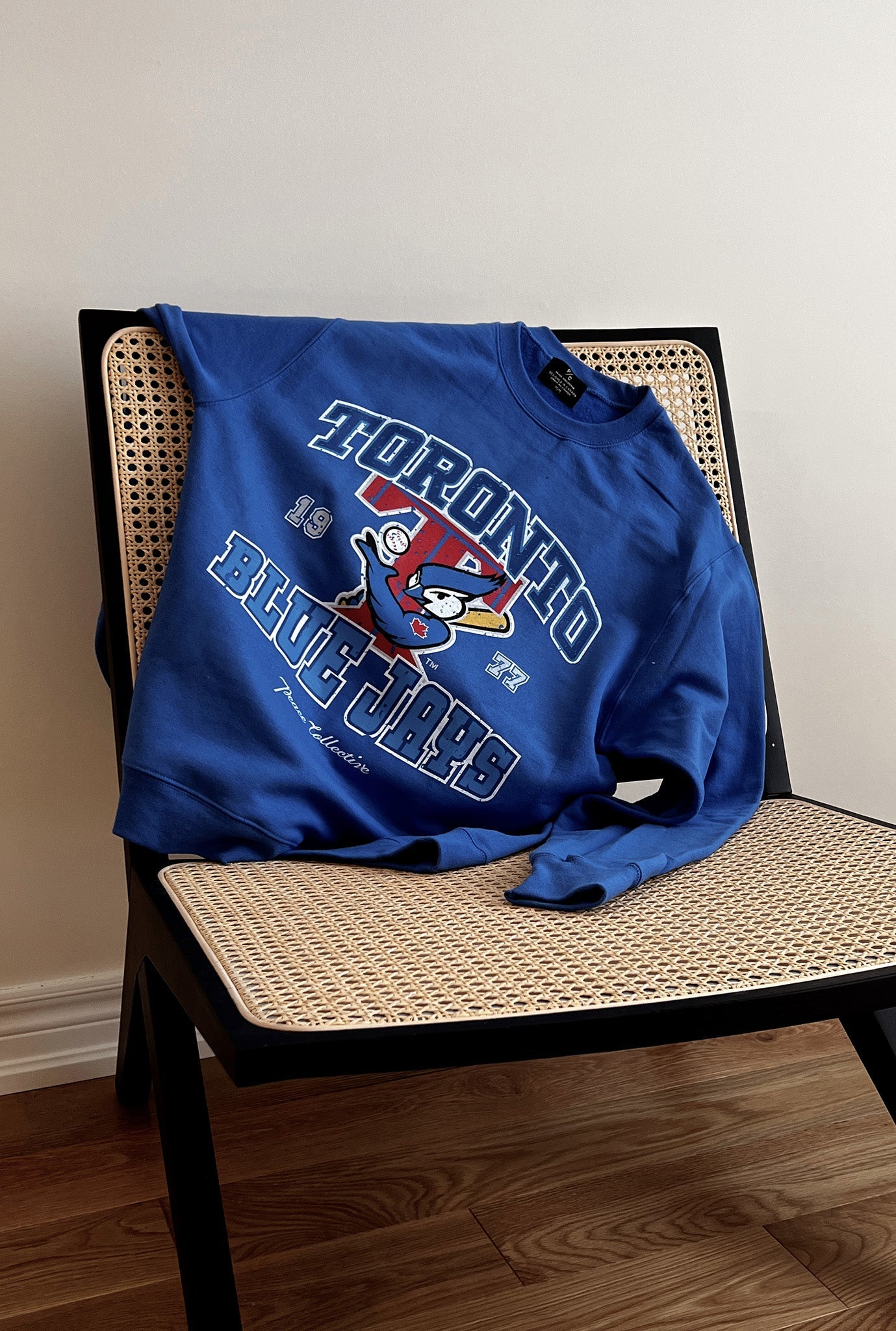 Chandail ras du cou vintage délavé des Blue Jays de Toronto - Royal