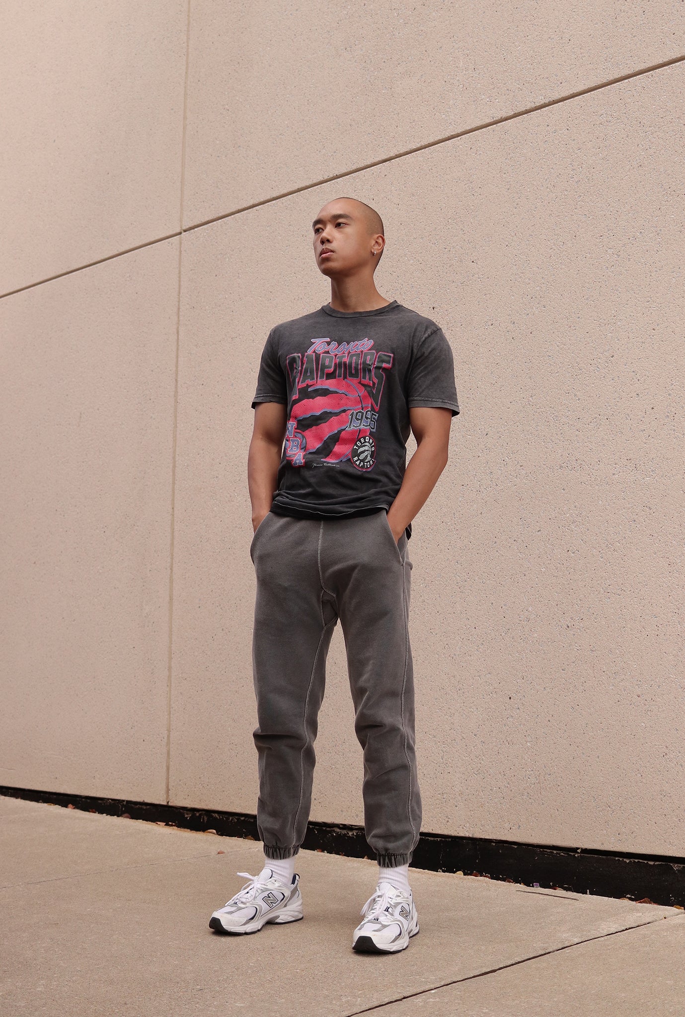 Toronto Raptors Stonewash T-Shirt - Black