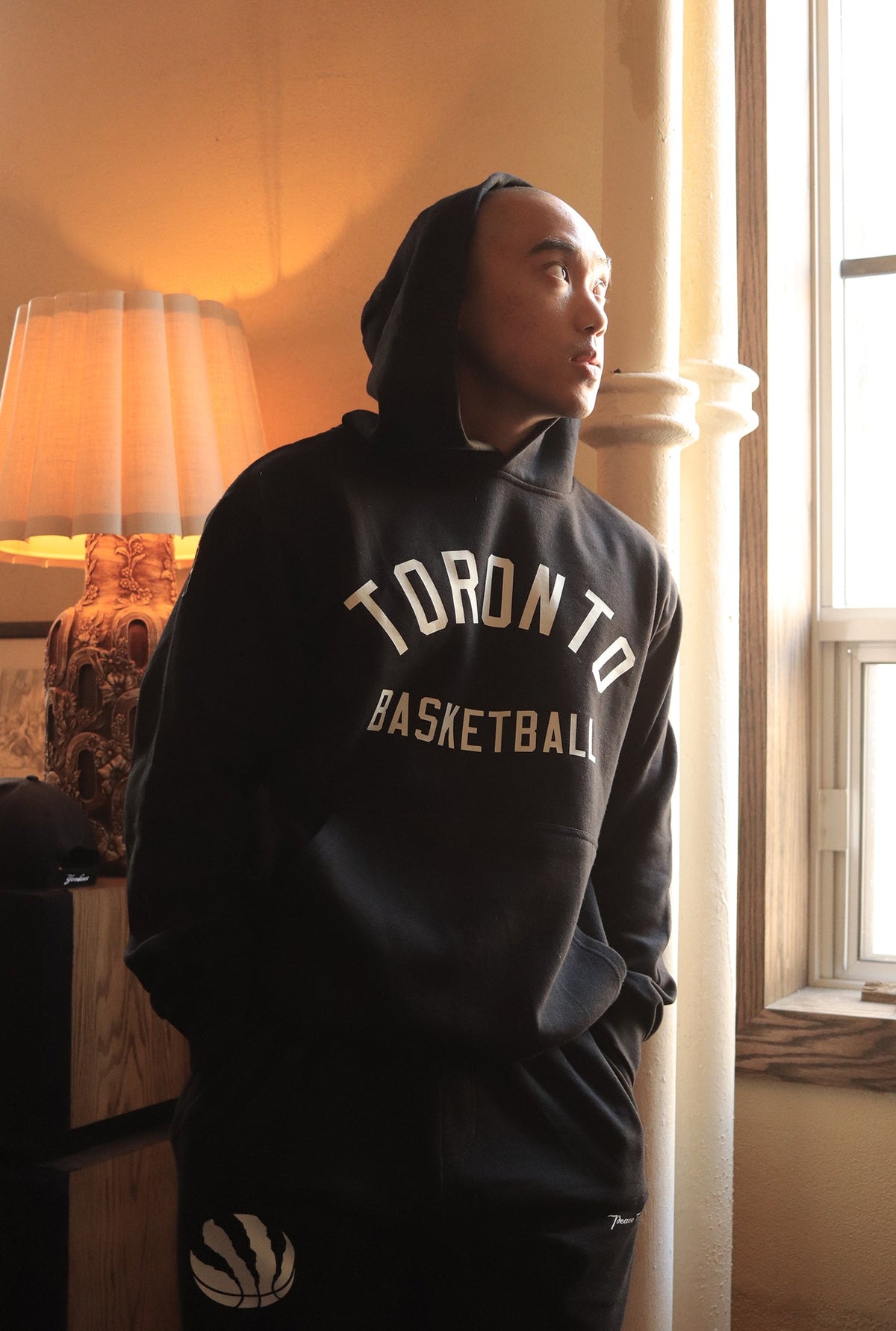 Sweat à capuche épais Toronto Raptors - Noir
