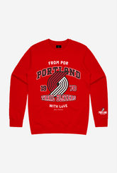 Portland Trail Blazers Washed Crewneck - Red