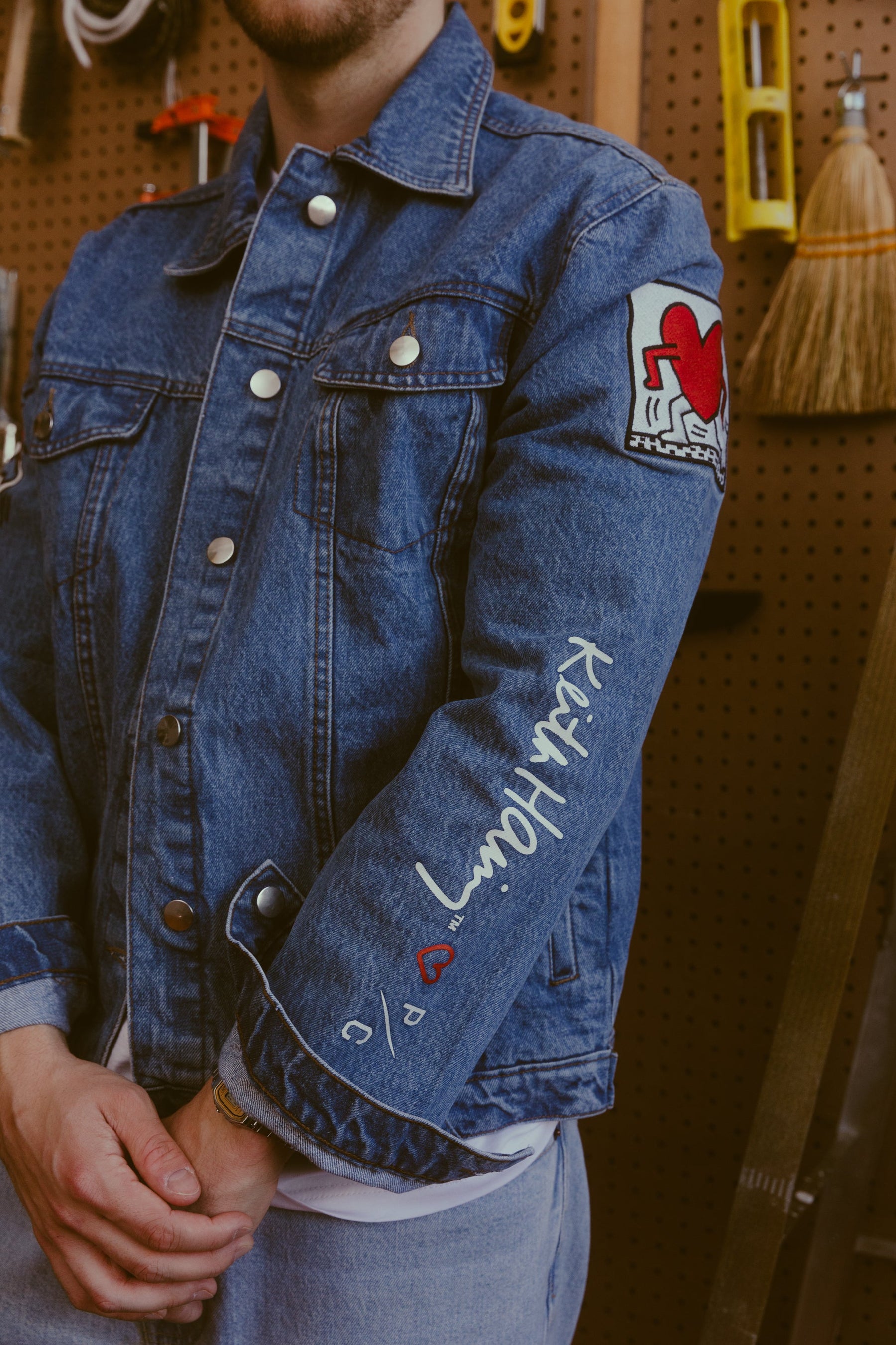 P/C x Keith Haring Denim Jacket - Blue