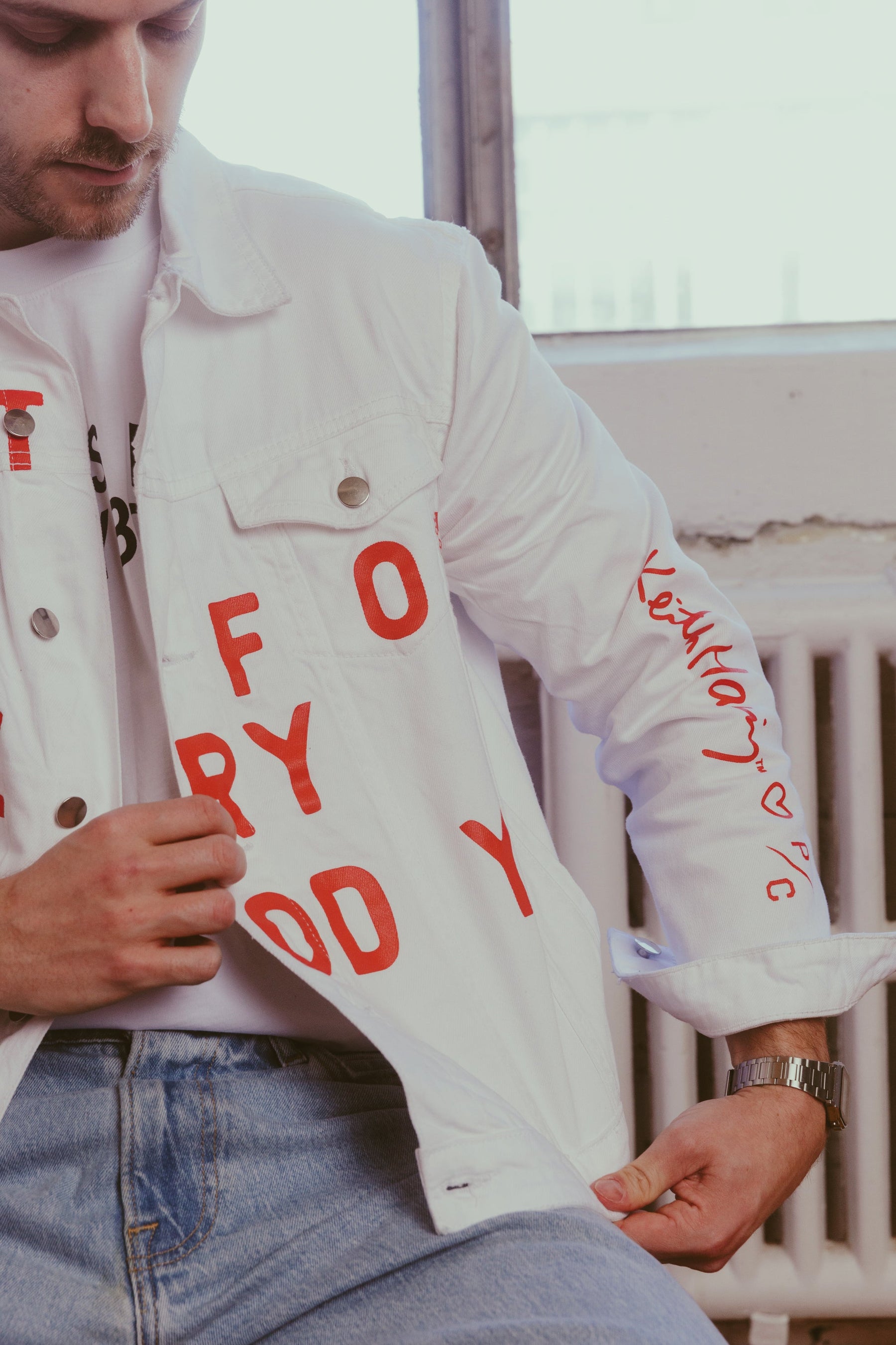 P/C x Keith Haring Denim Jacket - Ivory