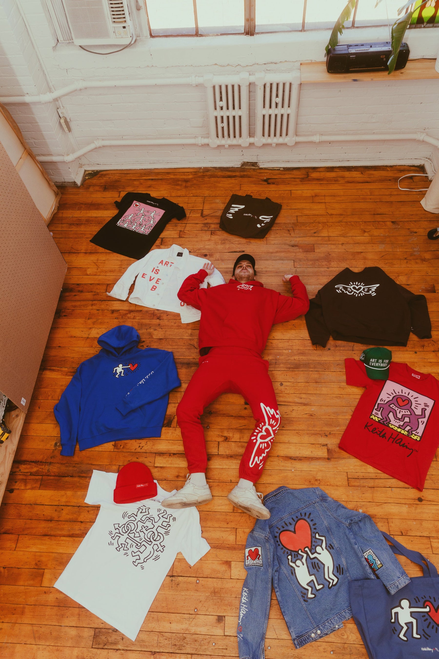 P/C x Keith Haring Heavyweight Hoodie - Red