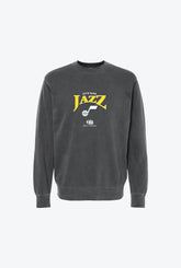 Utah Jazz Pigment Dye Crewneck - Black