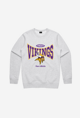 Pull ras du cou graphique délavé Vikings du Minnesota - Cendre