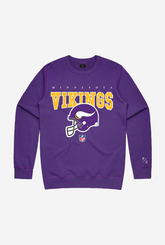 Pull ras du cou Vintage Vikings du Minnesota - Violet