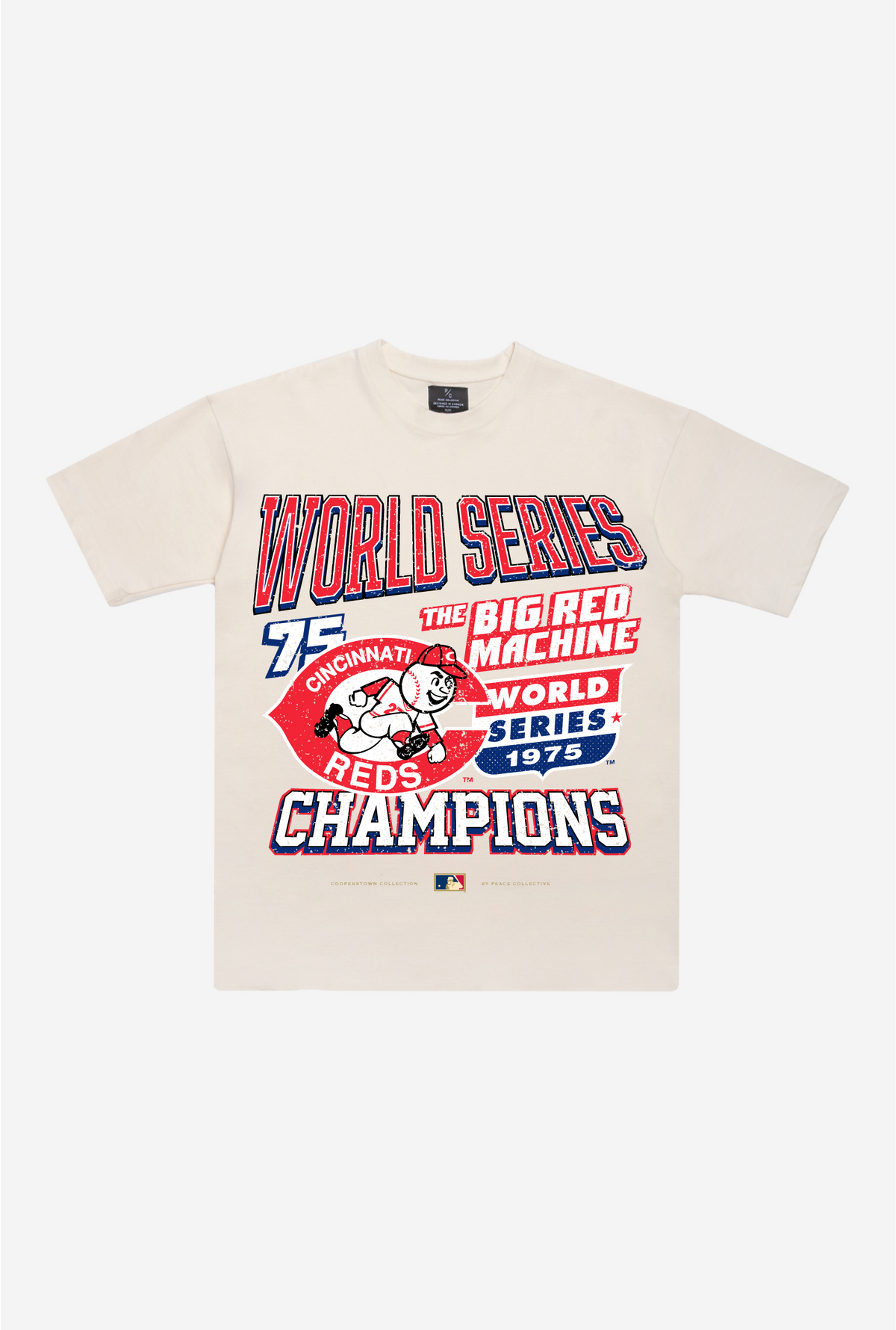 Cincinnati Reds 1975 World Series Cooperstown Collection T-shirt Premium - Naturel