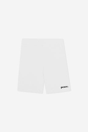 Peace Bike Shorts - White