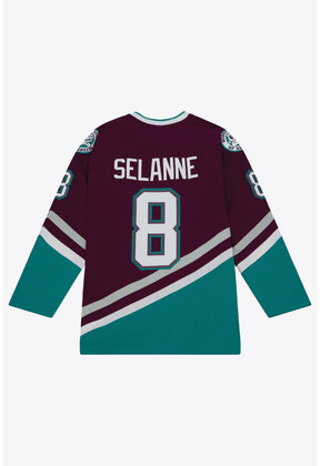 Blue Line Teemu Selanne Anaheim Ducks Dark 1996 Jersey