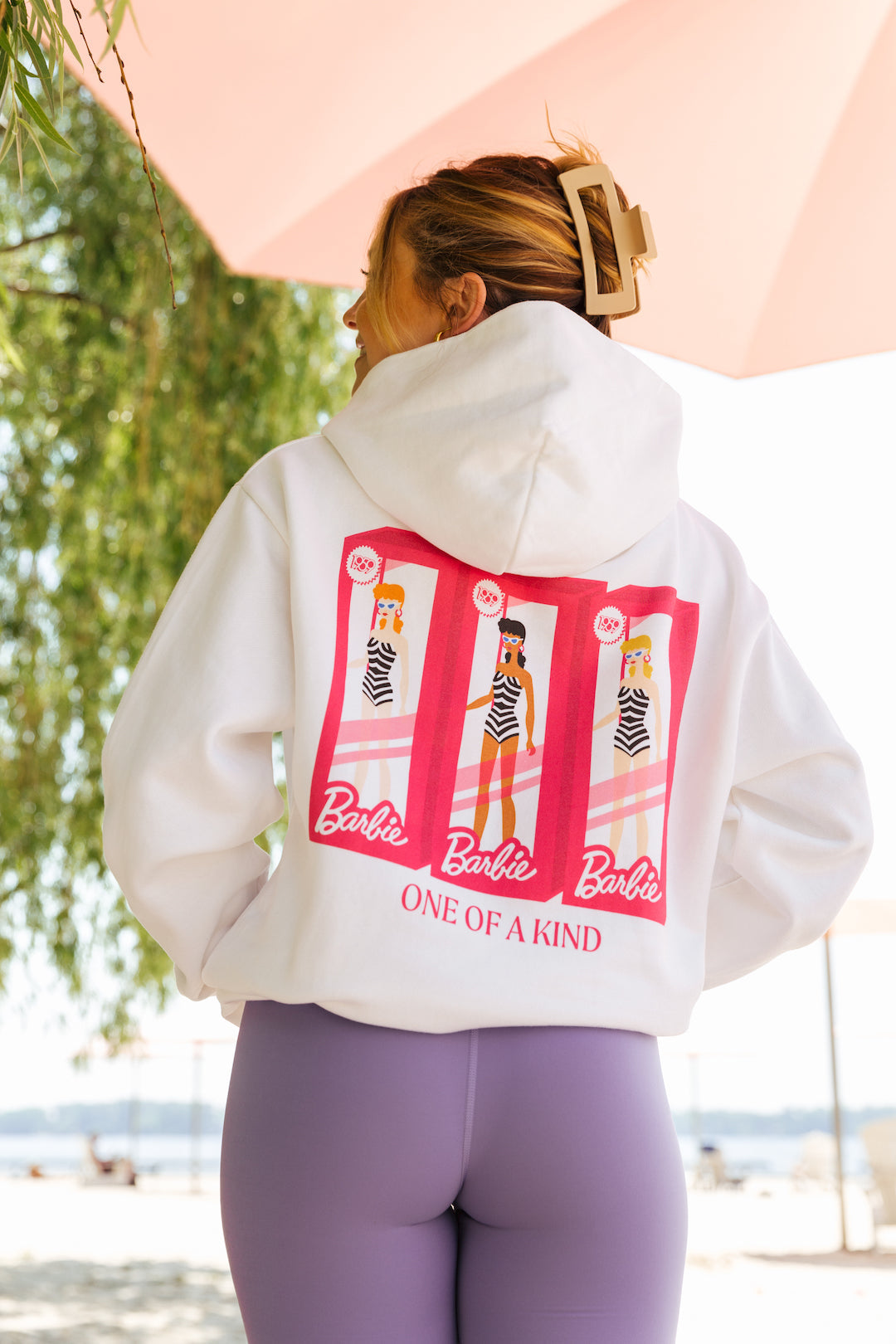 Barbie One Of A Kind Heavyweight Graphic Hoodie - White