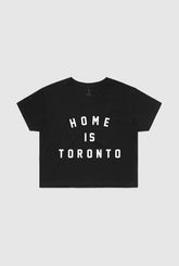 Home is Toronto Varsity Cropped T-Shirt - Black