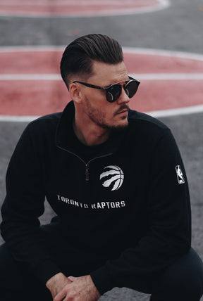 Toronto Raptors 1/4 Zip Sweater - Black