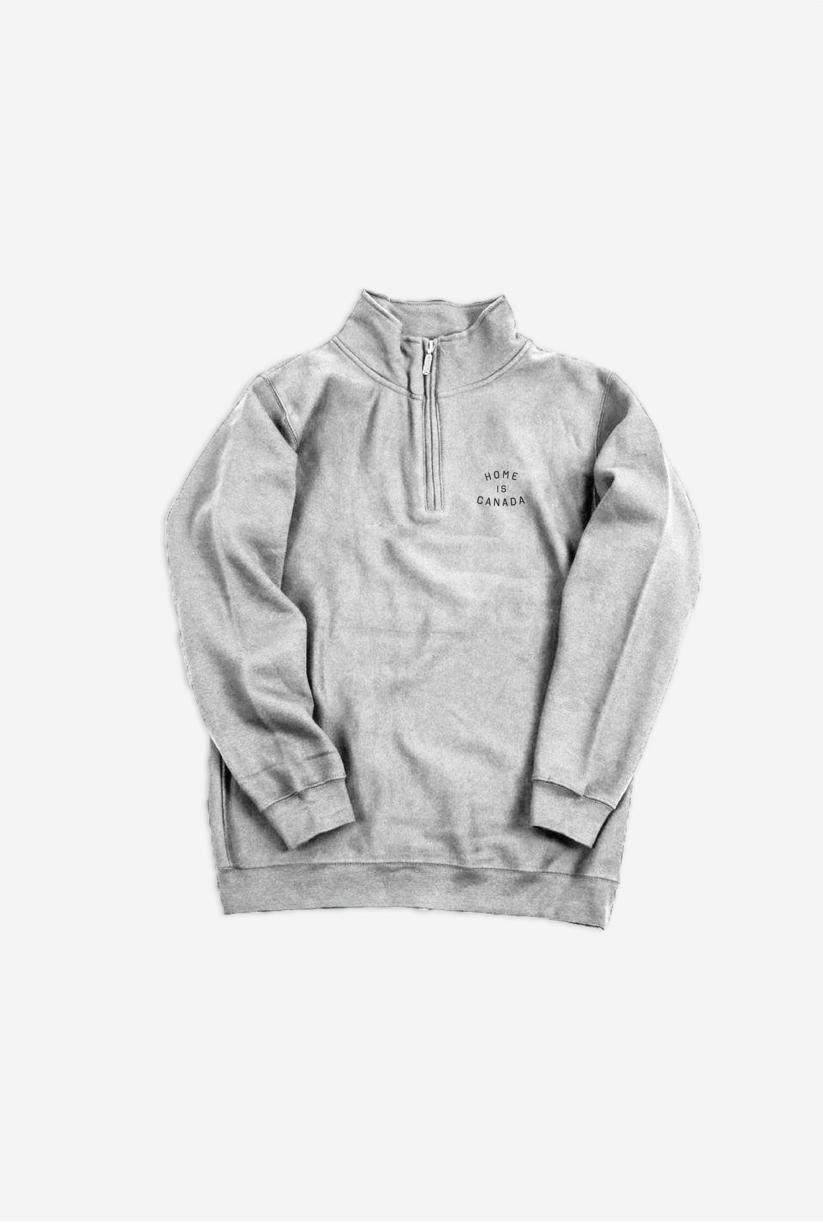 Home is Canada 1/4 Zip Sweater - Grey