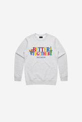 Bert and Ernie Better Together Kids Vintage Crewneck - Ash