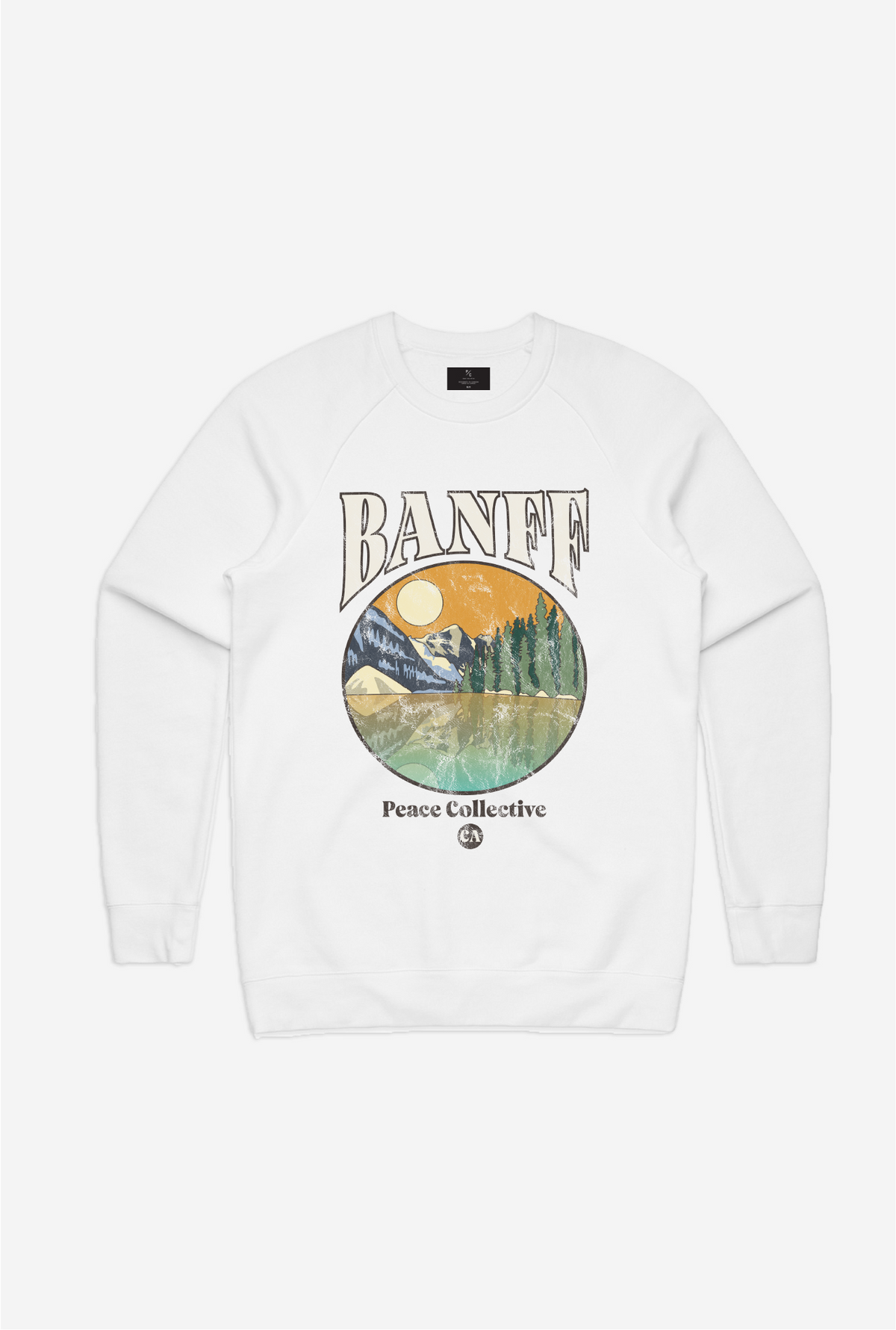 Banff Vintage Post Card Crewneck - White