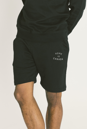 Home is Canada Crescent Fleece Short - Noir