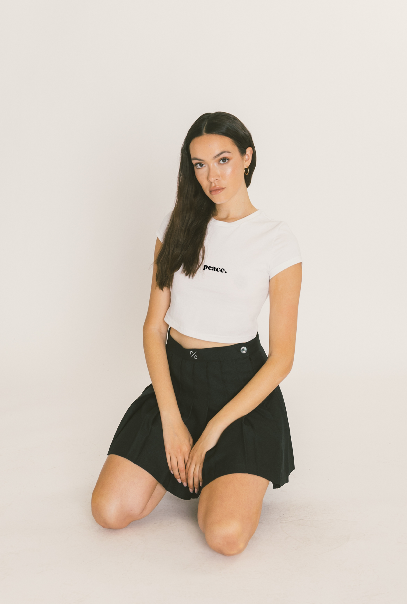 P/C Logo Tennis Skirt - Black