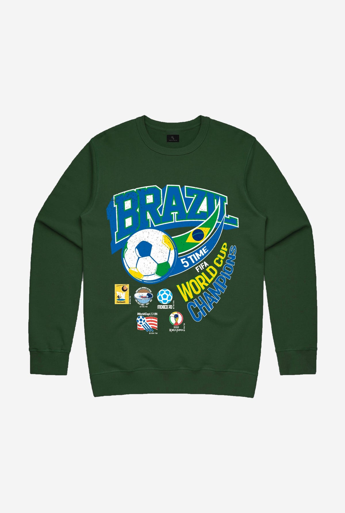 FIFA Historic World Cup Team Brazil Crewneck - Forrest Green
