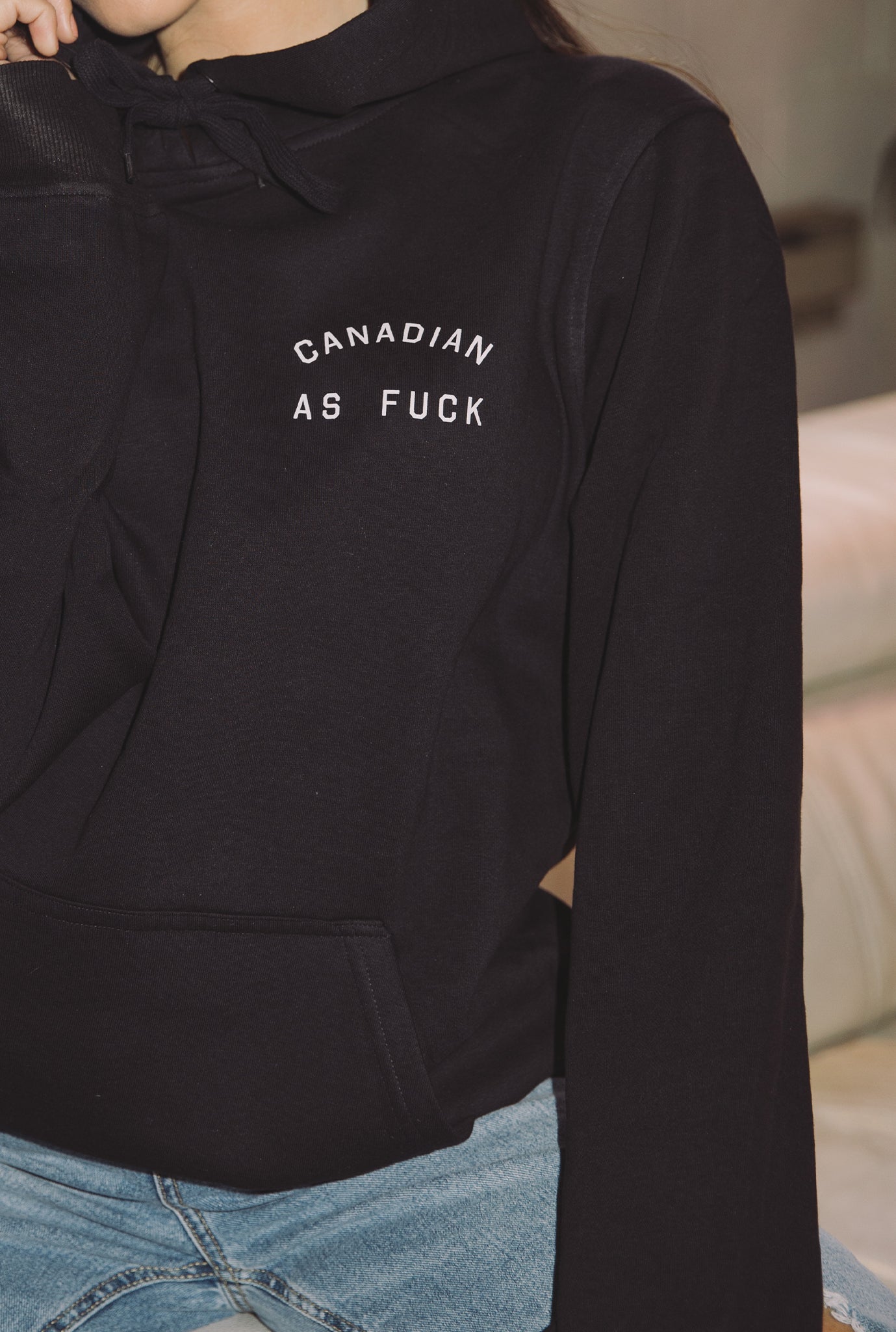 Canadian as Fuck Hoodie - Black