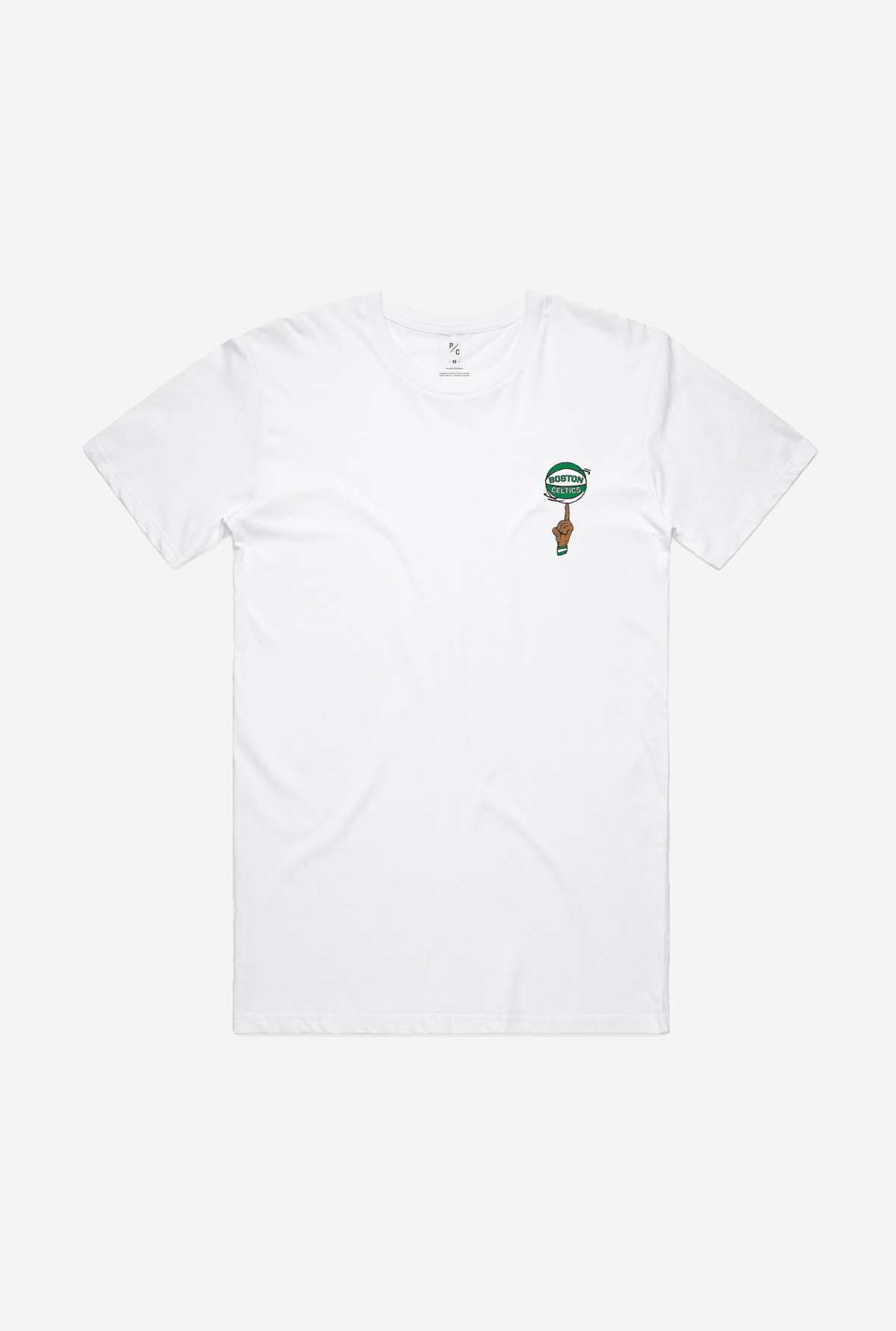 T-Shirt Boston Celtics Spinning Ball Logo - Blanc